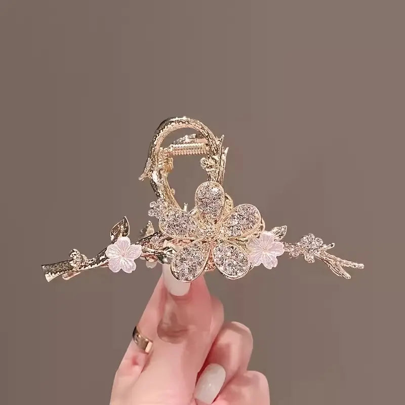 Rhinestone Flower Hair Clip