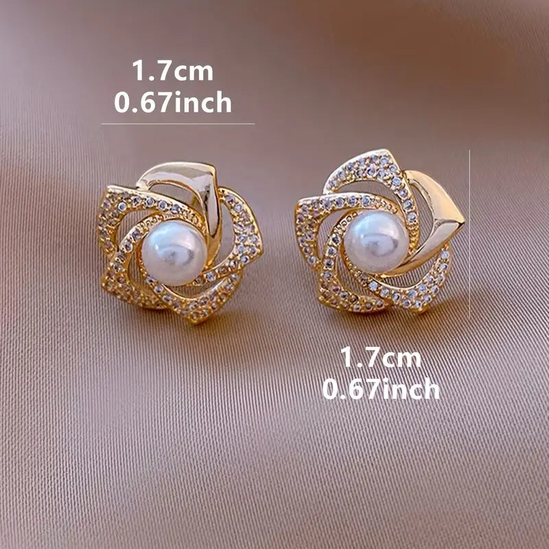 Vintage Elegant Flower Stud Earrings